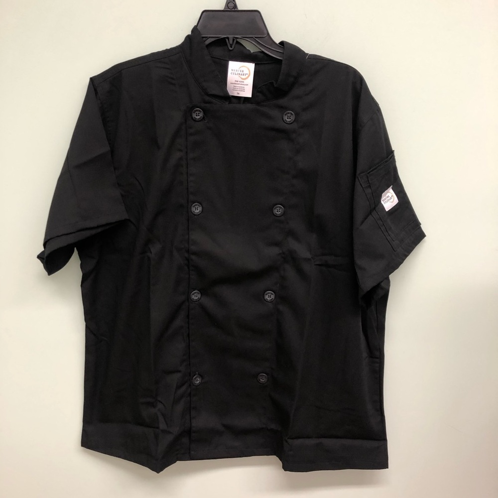 Mercer Culinary | Women’s Short Sleeve Chef Jacket | Black | 3X
